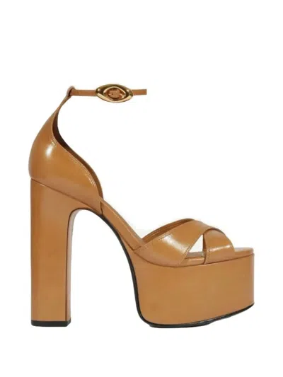 Schutz Jolene Crossover-strap Platform Sandals In Neutral