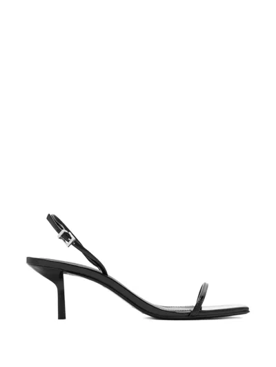 Schutz Judith Square Open-toe Slingback Sandals In Black
