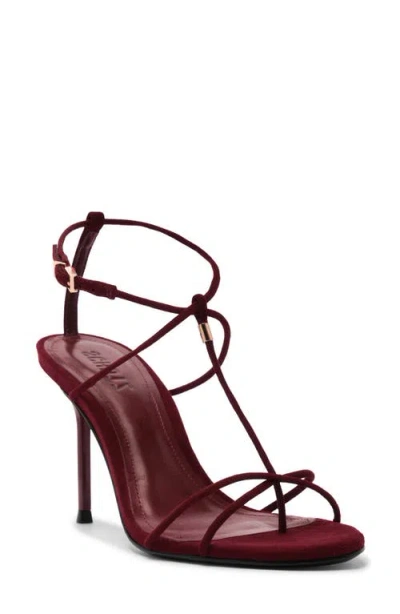 Schutz Jules Ankle Strap Sandal In Burgundy