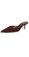 Schutz Julie Kitten Heel Mules Chestnut Brown In Brown