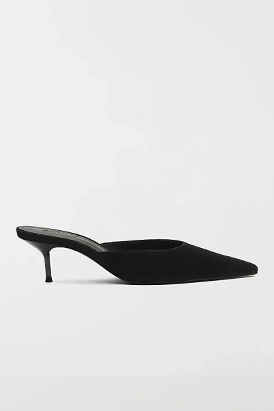 Schutz Julie Suede Kitten Heel Mule In Black, Women's At Urban Outfitters