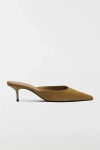 Schutz Julie Suede Kitten Heel Mule In Dried Pistachio, Women's At Urban Outfitters