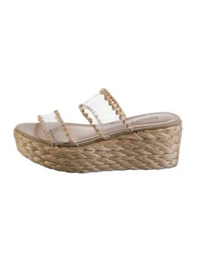 Pre-owned Schutz Jute Braided Accents Sandals In Neutral