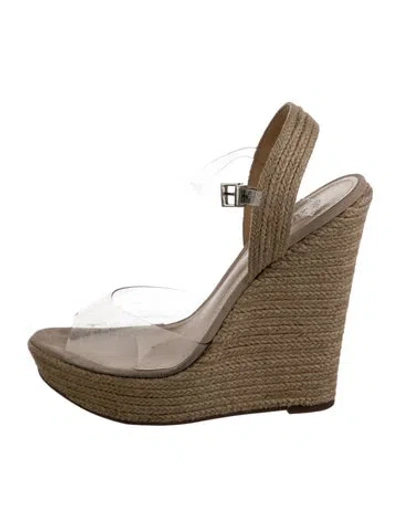 Pre-owned Schutz Jute Slingback Sandals In Neutral