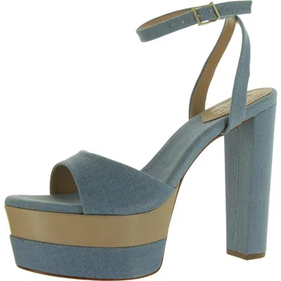 Schutz Kaila Platform Womens Platform Open Toe Platform Sandals In Blue