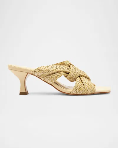 SCHUTZ KALI WOVEN KNOT SLIDE SANDALS