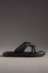 Schutz Kali Woven Thong Sandals In Black