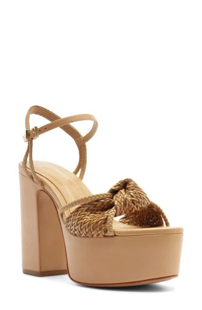 Schutz Kalina Ankle Strap Platform Sandal In Brown
