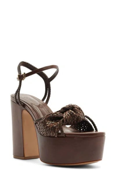 Schutz Kalina Ankle Strap Platform Sandal In Brown
