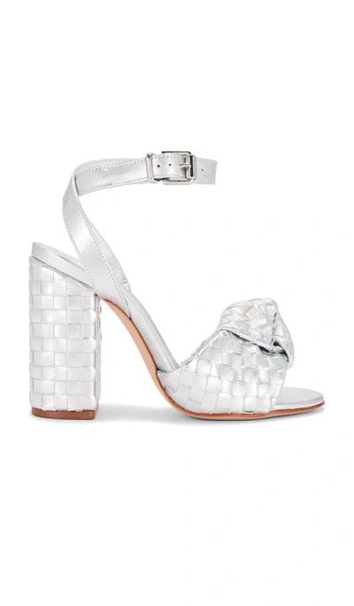 Schutz Kareena Knot Sandal In Metallic Silver