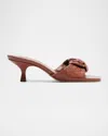 Schutz Kareena Woven Leather Mule Sandals In Sauvage