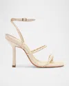Schutz Kaya Braided Leather Stiletto Sandals In Off White