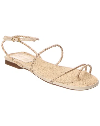 Schutz Kaya Straw Flat Sandal In White