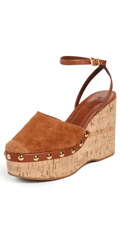 Schutz Kayana Wedges Cognac In Brown