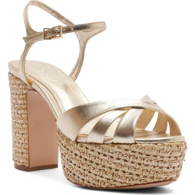 Schutz Keefa Ankle Strap Sandal In Silver