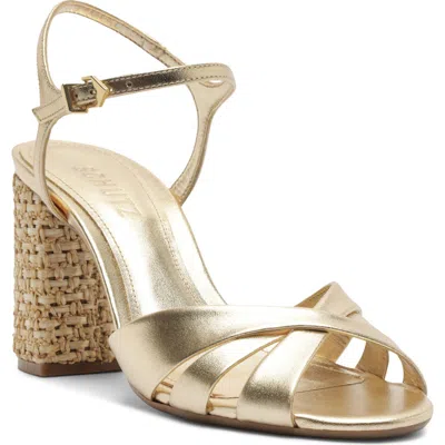 Schutz Keefa Ankle Strap Sandal In Silver
