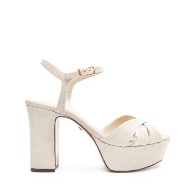 Schutz Keefa Linen Sandal In Oyster