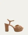 Schutz Keefa Nubuck Ankle-strap Platform Sandals In Multi