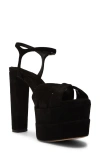 Schutz Keefa Platform Sandal In Black Nubuck Leather