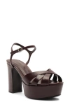 Schutz 100mm Keefa Leather Platform Sandals In Multi
