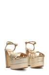 Schutz Women's Keefa Ankle Strap Platform Sandals In Gold/platina