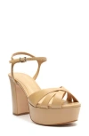 Schutz Women's Keefa Crossover High Heel Platform Sandals In Light Nude