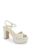 Schutz Keefa Nappa Leather Sandal In Pearl