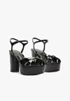 Schutz Keefa Sandals Womens Us 5.5 Black Ankle Strap Platform Block Heel Zogg72 In Black