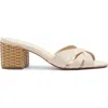 Schutz Keefa Woven-heel Slide Sandals In Off White