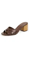 Schutz Keefa Straw Mules Desert Brown In Desert Brown
