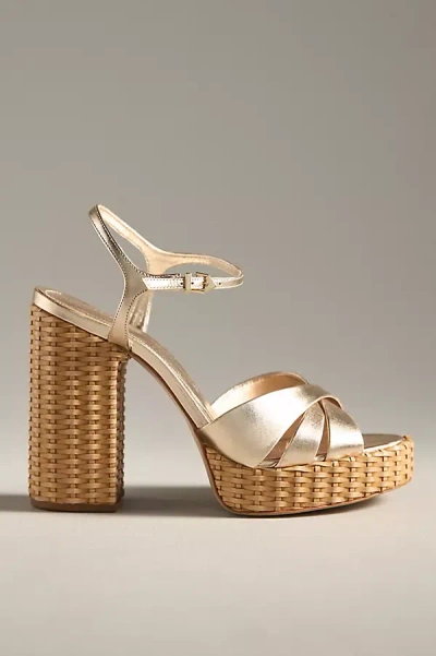 SCHUTZ KEEFA STRAW PLATFORM HEELS
