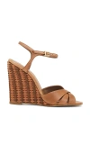 Schutz Keefa Wedge In Caramel Coffee