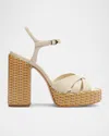 Schutz Keefa Woven-heel Platform Sandals In Off White