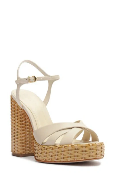 Schutz Keefa Woven Platform Sandal In Off White