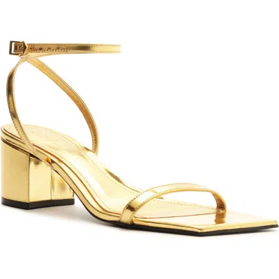 Schutz Kendall Ankle Strap Sandal In Gold