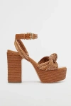 Schutz Khari Knotted Leather Ankle-strap Platform Sandals In Brown