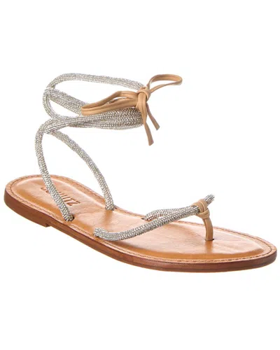Schutz Kittie Glam Leather Flat In Beige