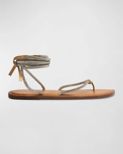 Schutz Women's Kittie Glam Casual Flat Sandals In Crystal Caramel