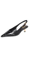 Schutz Ciara Croco Kitten Slingback Pumps In Black