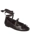 Schutz Larissa Lace Up Leather Flat