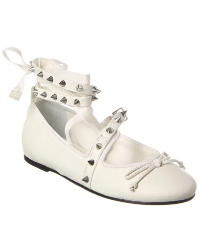 SCHUTZ SCHUTZ LARISSA LACE UP LEATHER FLAT BALLET