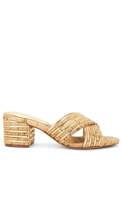Schutz Latifah Mule Cork Sandal In Gold