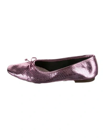 Pre-owned Schutz Leather Animal Print Ballet Flats In Pink