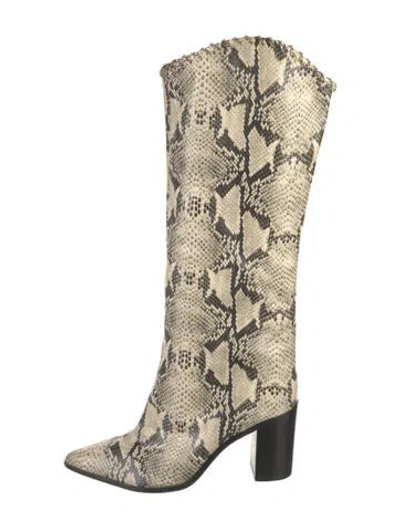Pre-owned Schutz Leather Animal Print Boots