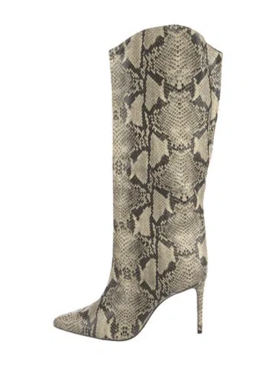 Pre-owned Schutz Leather Animal Print Boots In Neutral