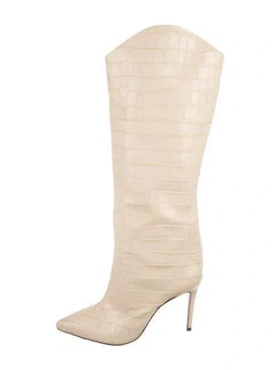 Pre-owned Schutz Leather Animal Print Boots In Neutral