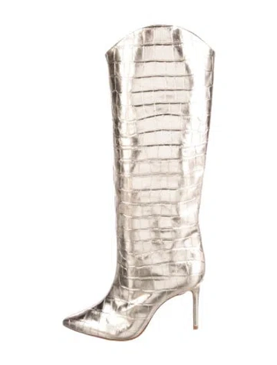 Pre-owned Schutz Leather Animal Print Boots In Neutrals