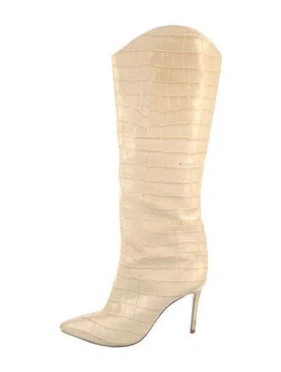 Pre-owned Schutz Leather Animal Print Boots In Neutrals