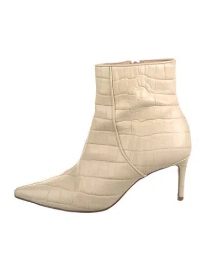 Pre-owned Schutz Leather Animal Print Boots In Neutrals