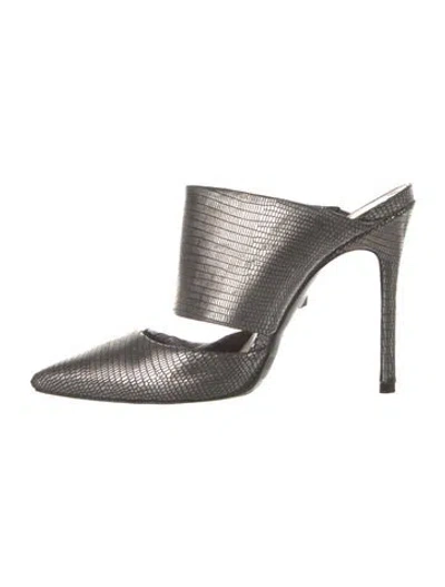 Pre-owned Schutz Leather Animal Print Mules